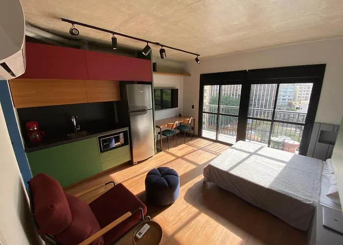 97 New Studio Next Paulista Av, Fast Wifi And Balcony